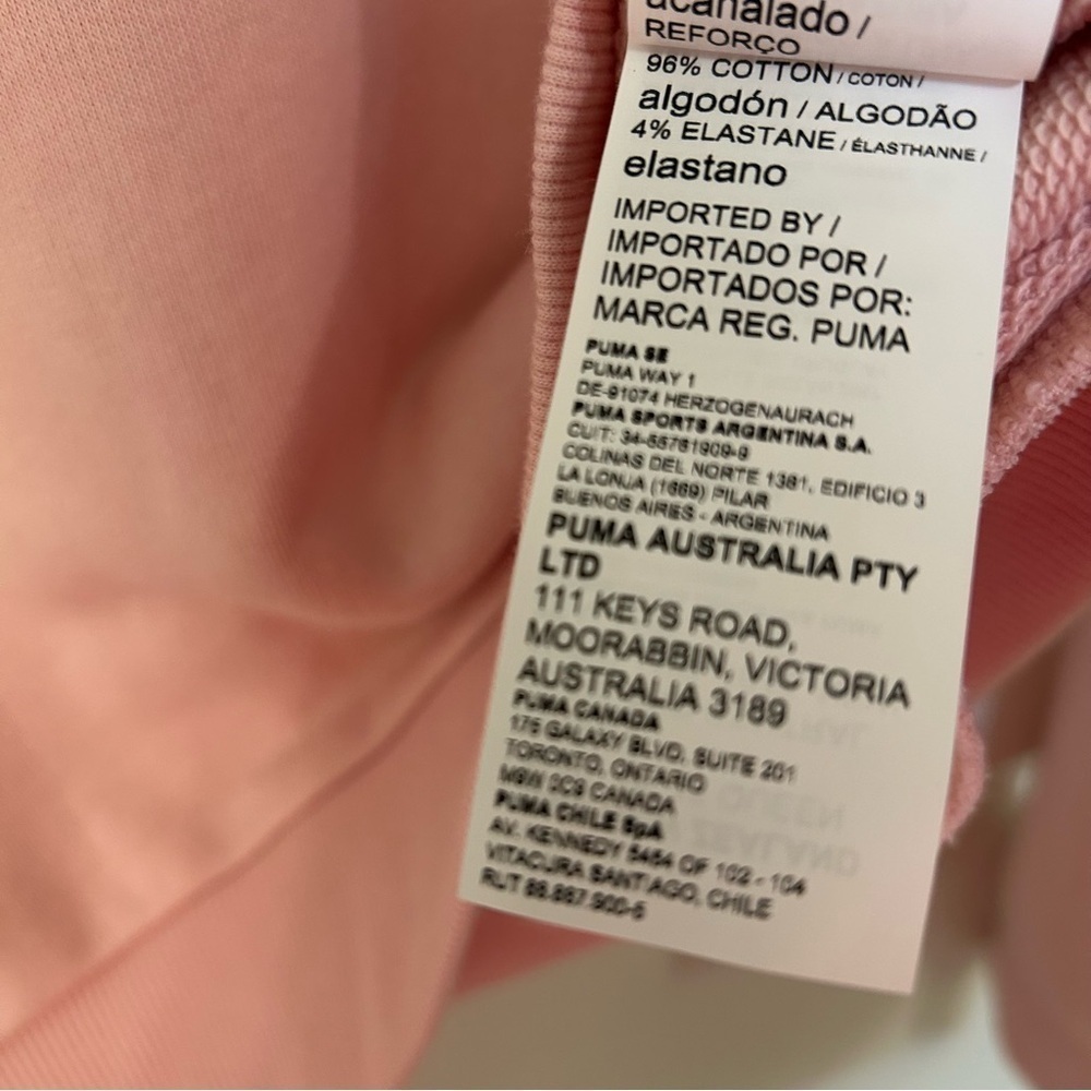 Puma Logo No. 1 Crewneck Sweatshirt in Chalk Pink/White Size XS - Picture 4 of 5